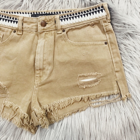 P.S. Erin Wasson Khaki Denim Shorts - Picture 2 of 5